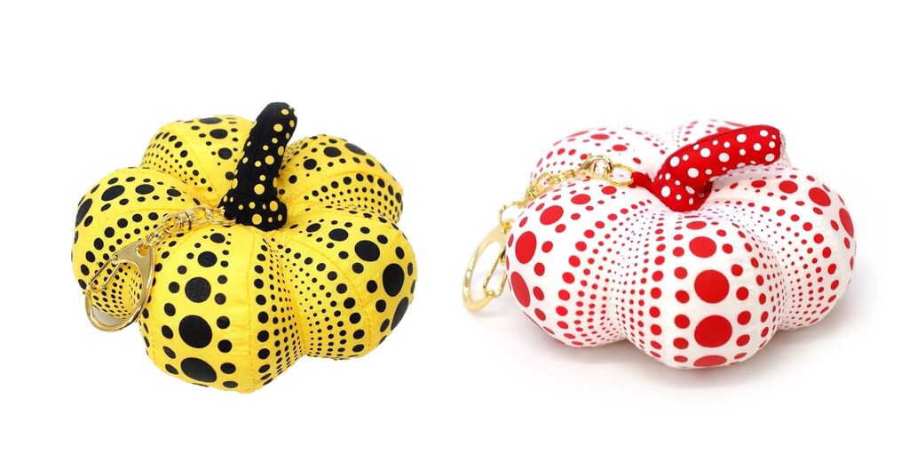 Yayoi Kusama, Pumpkin Pendant/Mascot - Yellow & Black and Red & White (Set of 2), 2019