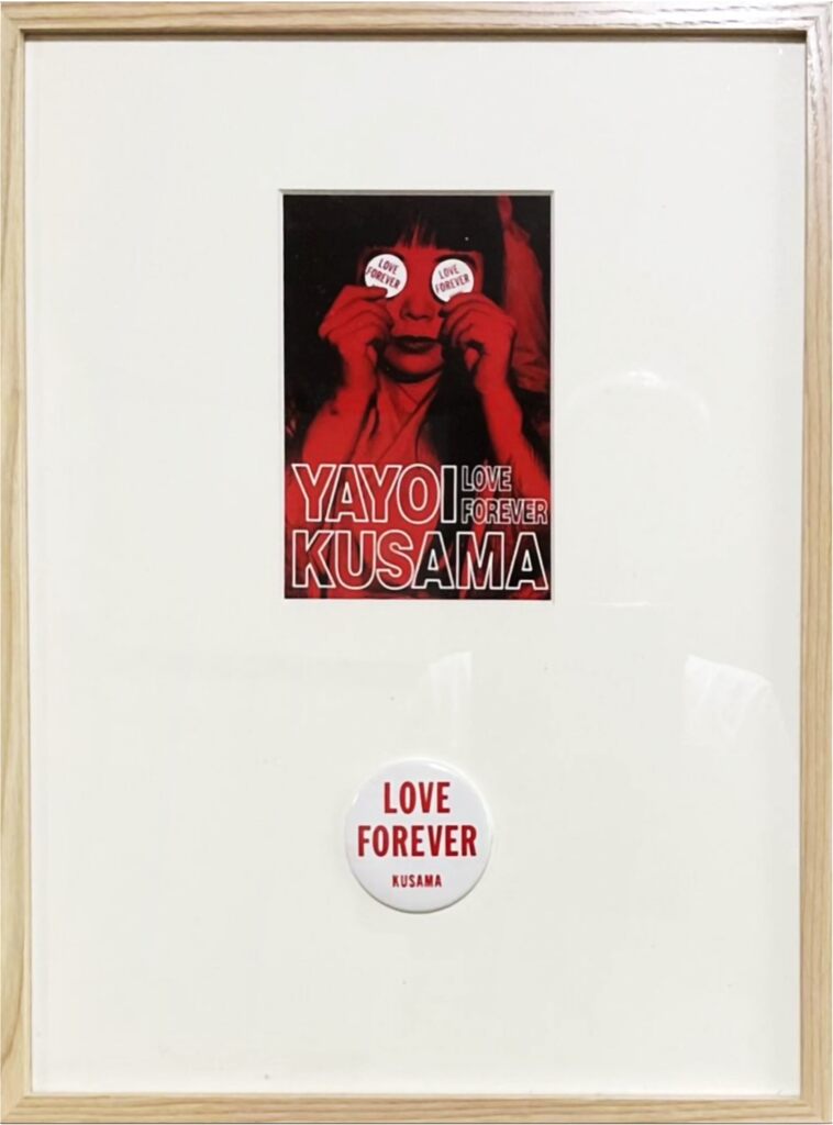 Yayoi Kusama, LOVE FOREVER (Postcard & Pin Badge), 1988