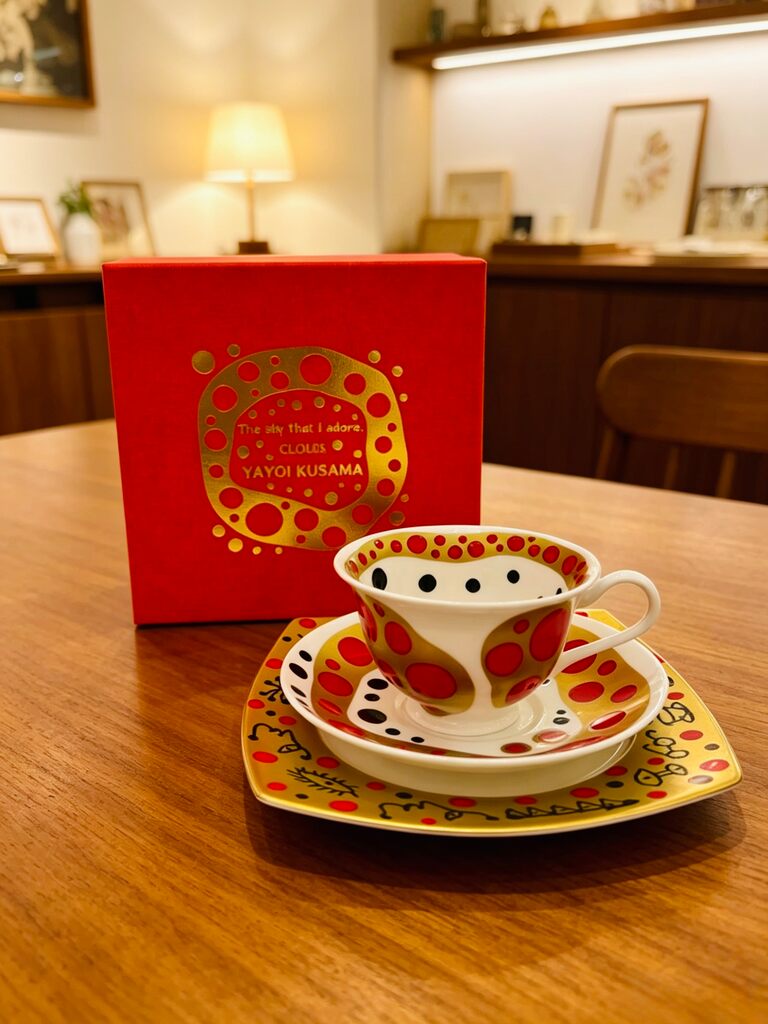 Yayoi Kusama, CLOUDS Cup, Saucer, and Plate Trio Set, 2013