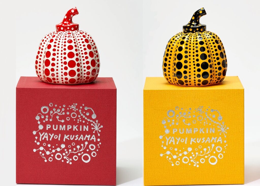 Yayoi Kusama, Yellow Pumpkin, Red Pumpkin, 2015
