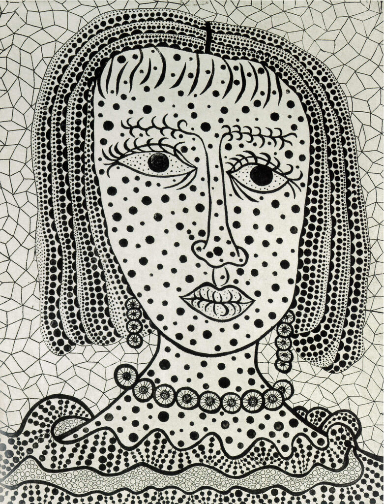 Yayoi Kusama, Self-portrait, Executed in  1995.