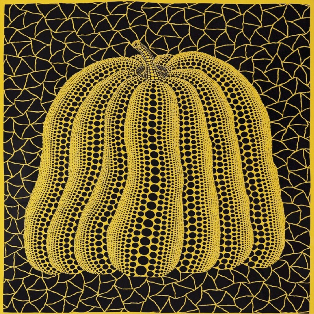 Yayoi Kusama, Shangai Expo Silk Scarf Yellow, 2010