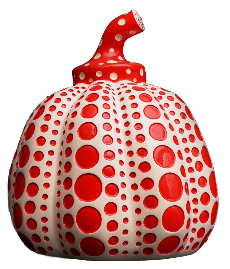 Yayoi Kusama, 'Pumpkin' White/Red Sculpture, 2016
