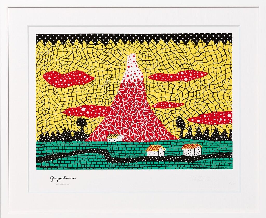 Yayoi Kusama, Red Mt. Fuji (1982) (Framed), 2025