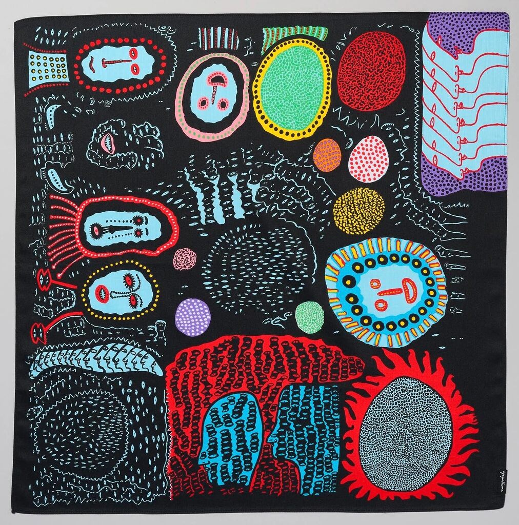 Yayoi Kusama, The Earth Goes Around Like this Again Today (Handkerchief), 2016