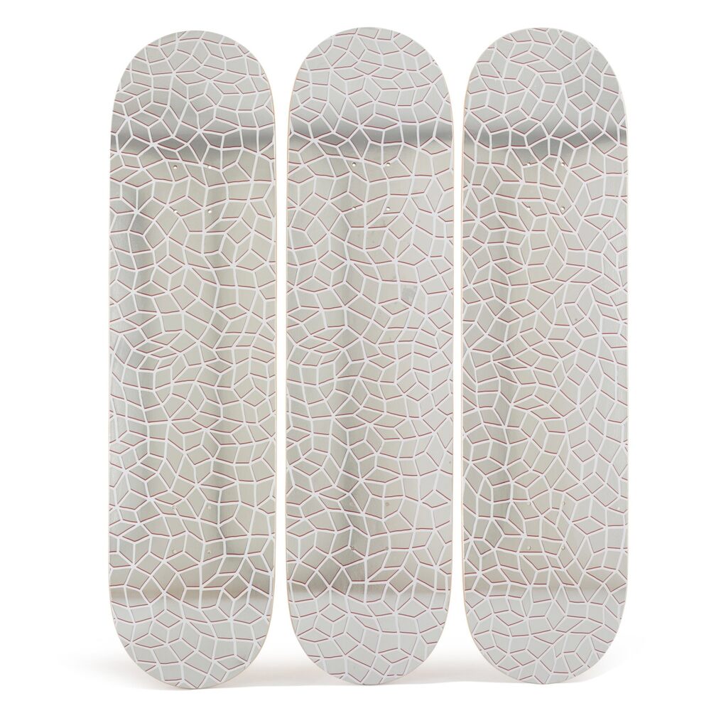 Yayoi Kusama, Infinity Nets Skateboard (Triptych) Edition 500, 2018