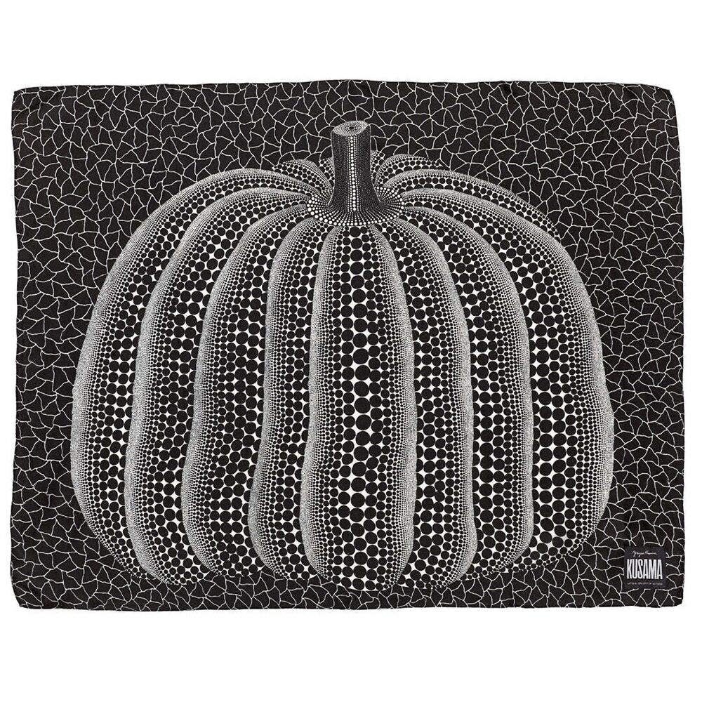 Yayoi Kusama, Black Pumpkin Silk Scarf, 2024